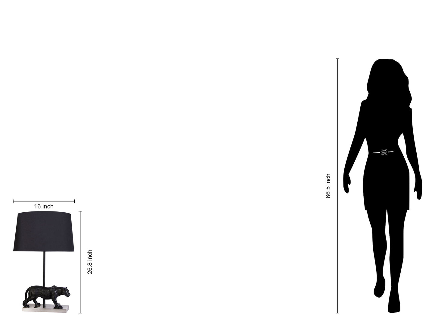 "Panther Noir" Resin Table Lamp (Set of 2) - Black Resin/Pn On Metal