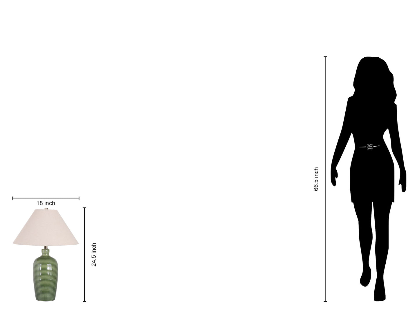 "Verdant Elegance" Ceramic Table Lamp (Set of 2) - Sage Green / Asb