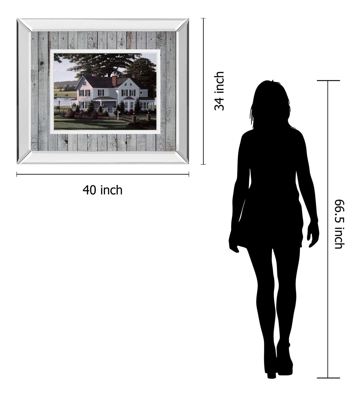 The Counrty Inn By Saunders B. Mirrored Frame - Dark Gray