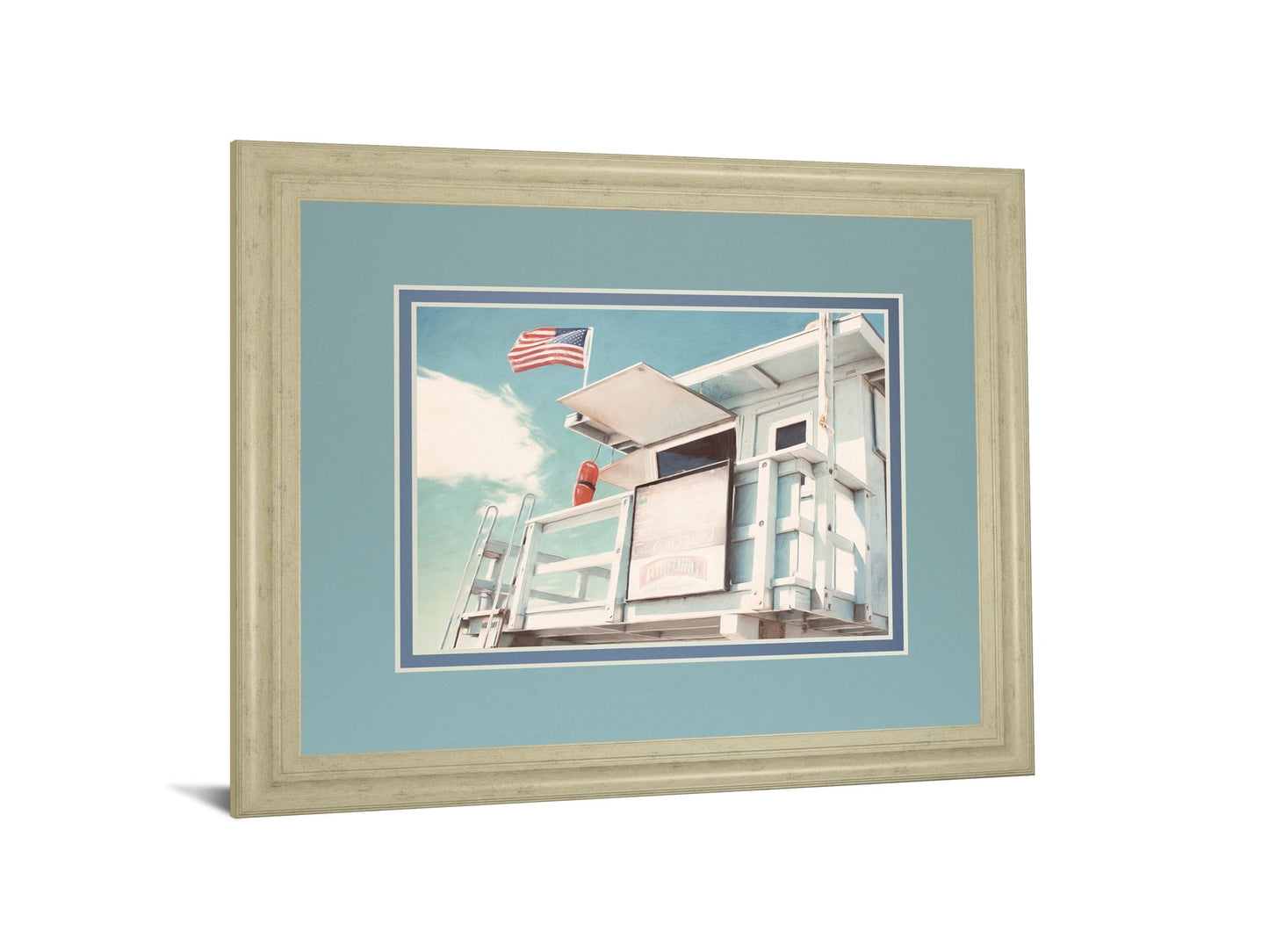 The Cabin By Natasia Cook - Framed Print Wall Art - Light Blue