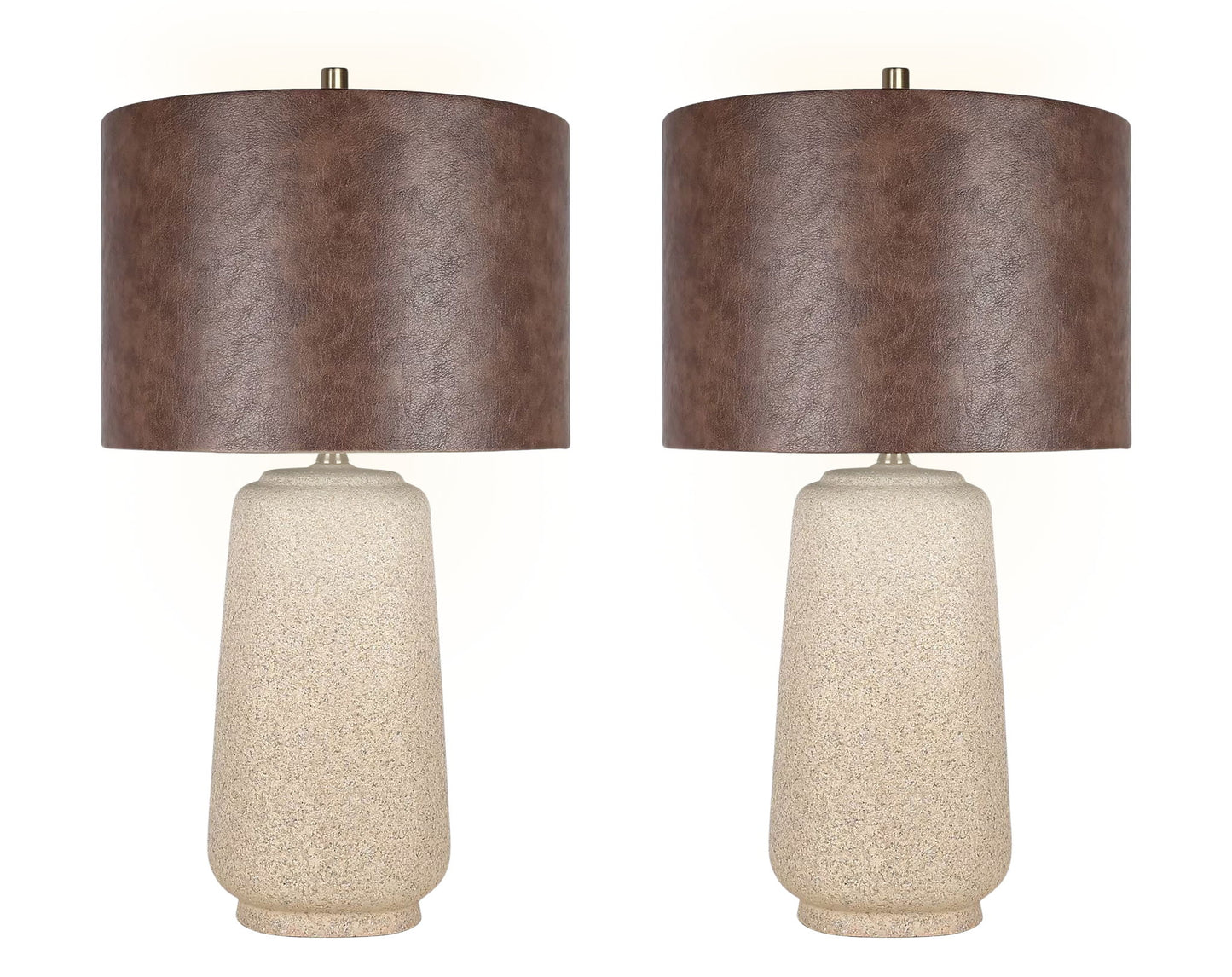 "Rustic Harmony" Ceramic Table Lamp (Set of 2) - Rock