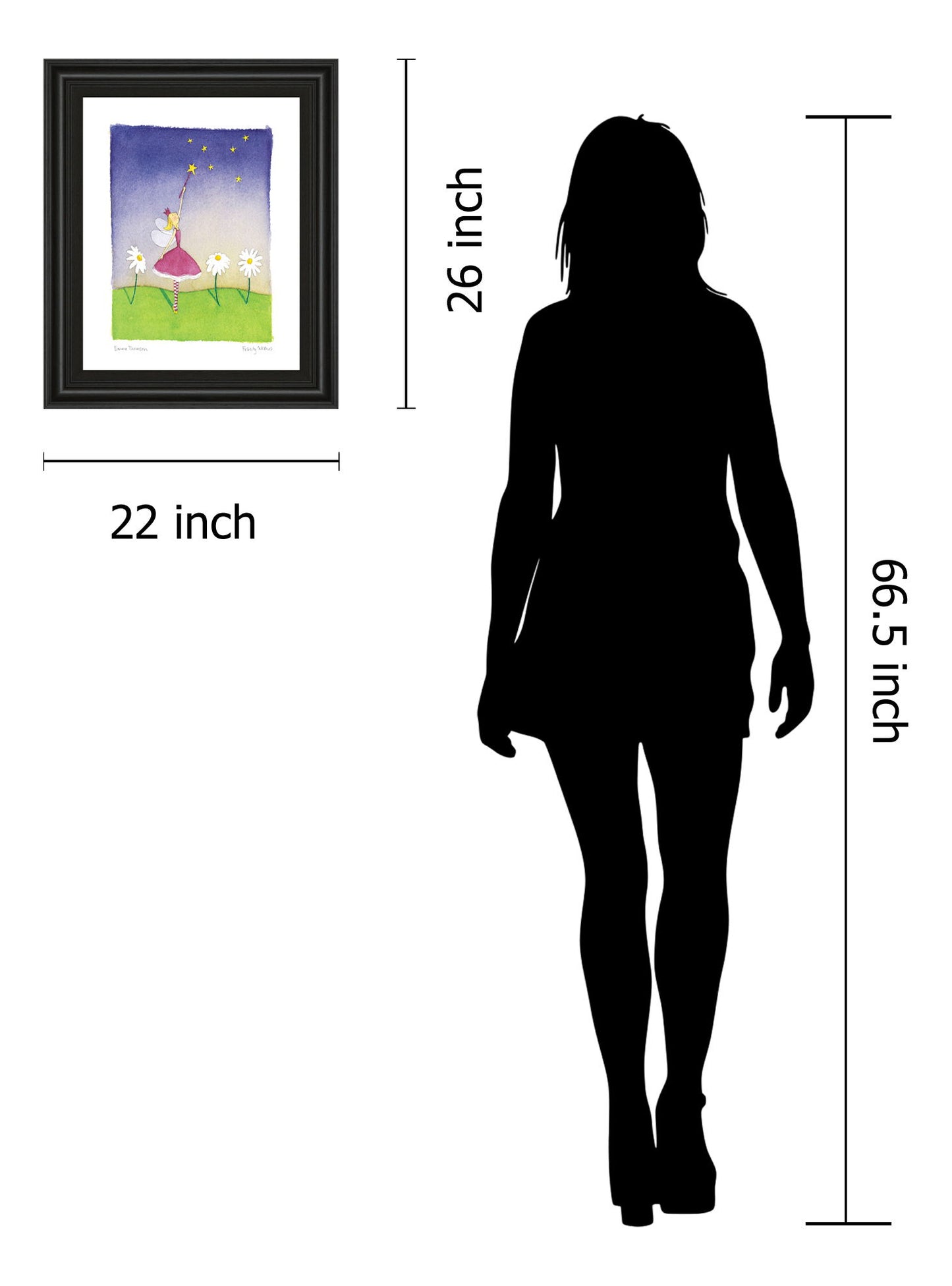 Felicity Wishes I By Emma Thomson - Framed Print Wall Art - Blue