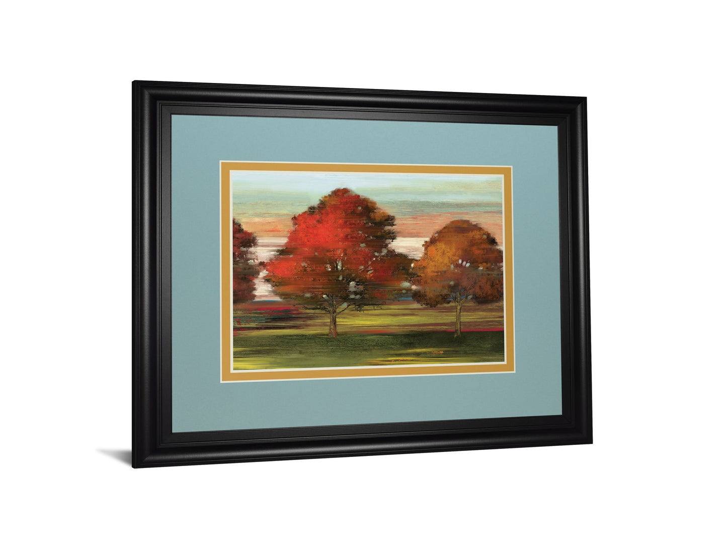 Tress In Motion By Alison Pearce - Framed Print Wall Art - Light Blue