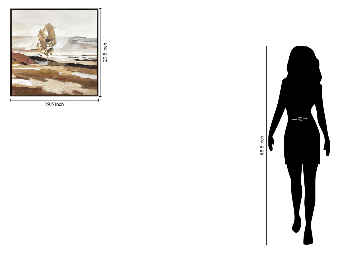 "Solitary Serenity II" Hand-Embellished Canvas In Frame - Brown / Beige / Tan