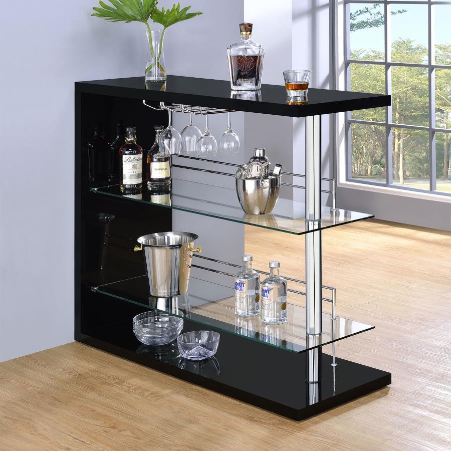 Prescott - Mueble bar rectangular con 2 estantes