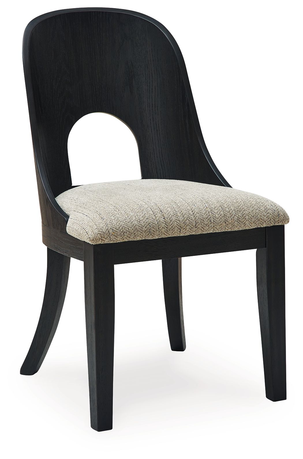 Rowanbeck - Gris / Negro - Silla auxiliar tapizada de comedor (juego de 2)