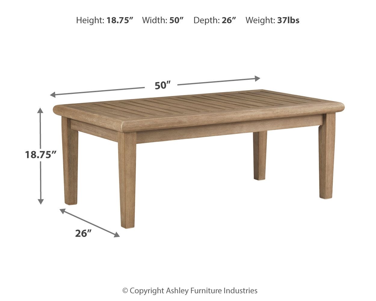 Gerianne - Marrón - Mesa de centro rectangular