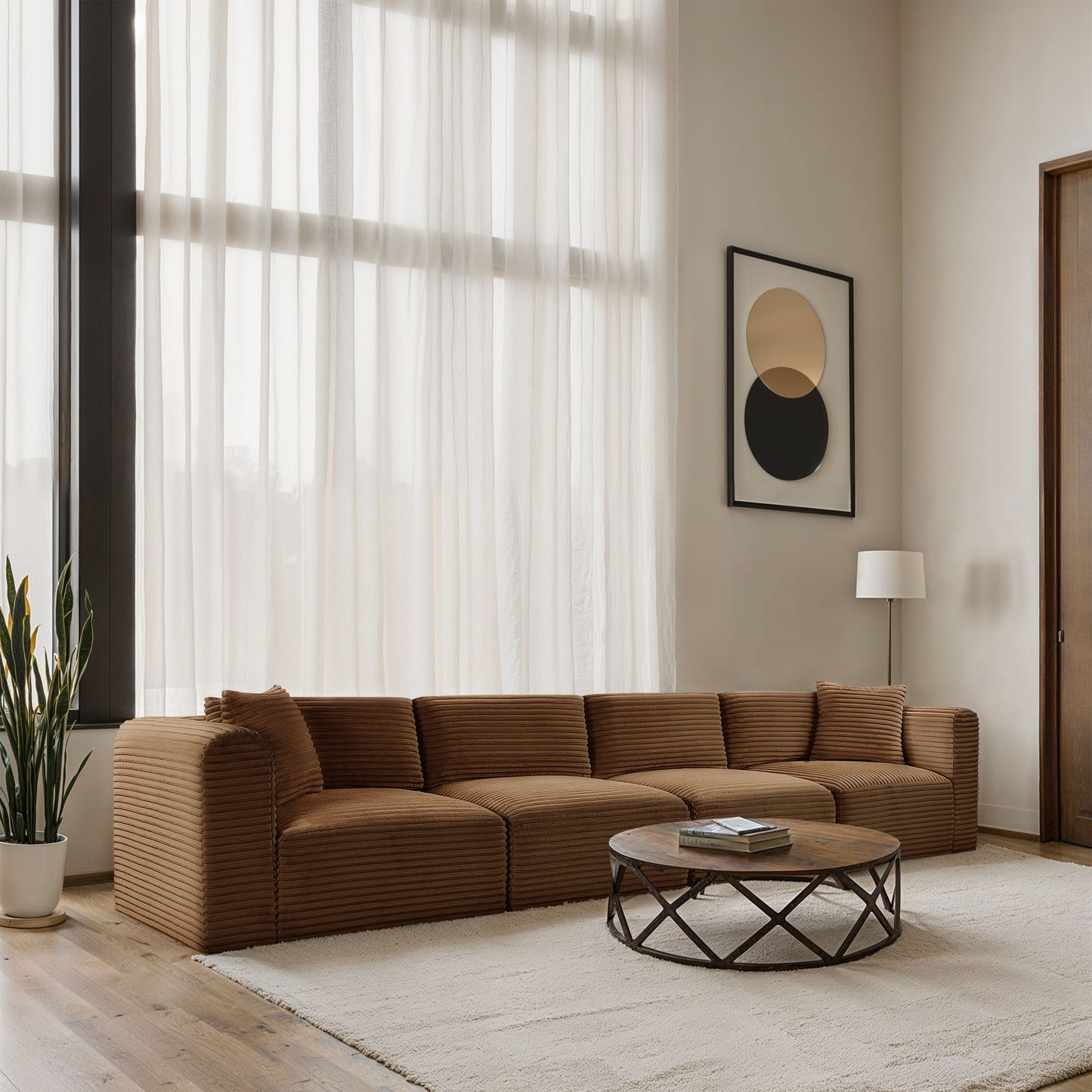 Shaggy - Fabric 4 Seat Modular Sofa