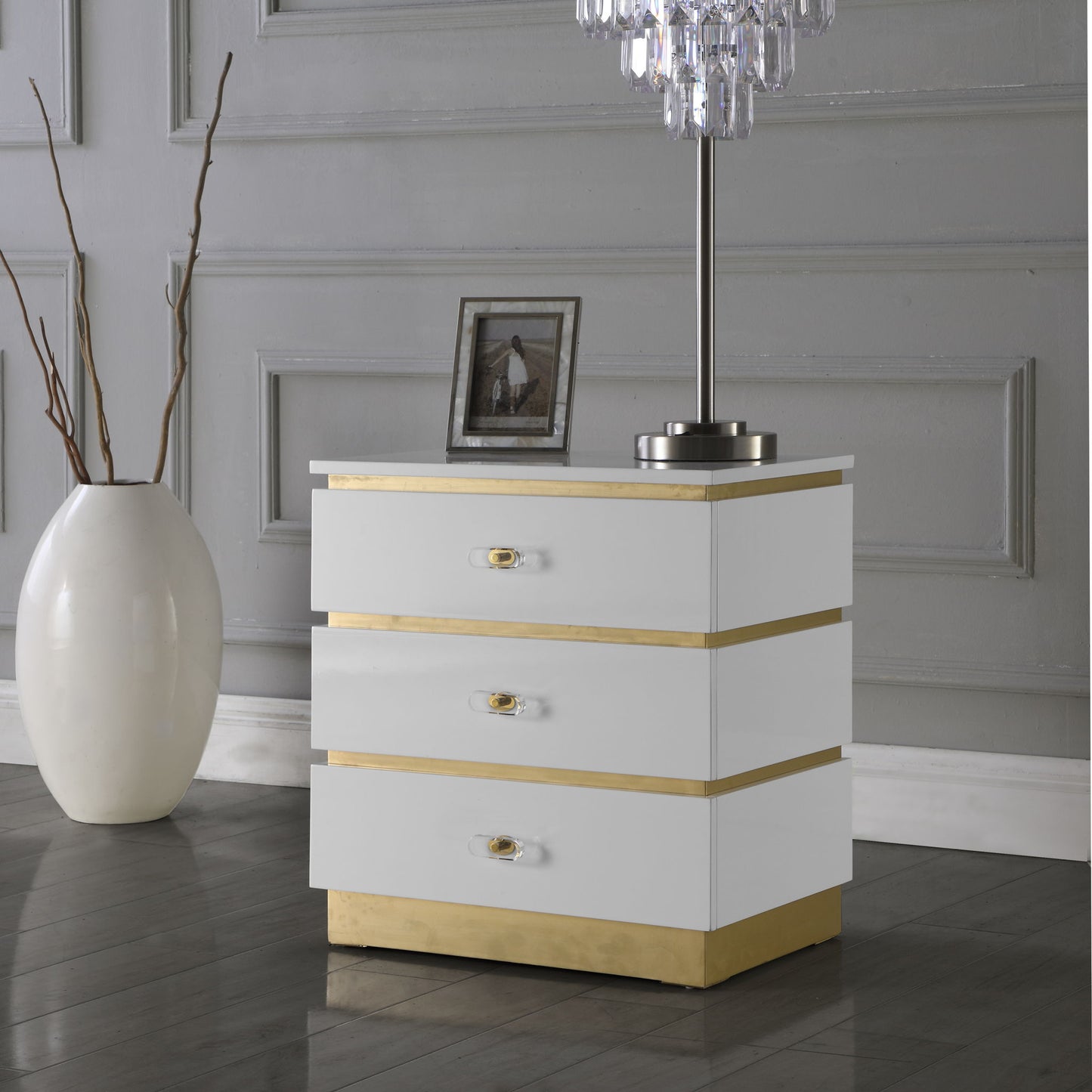 Esme - Side Table - White Lacquer