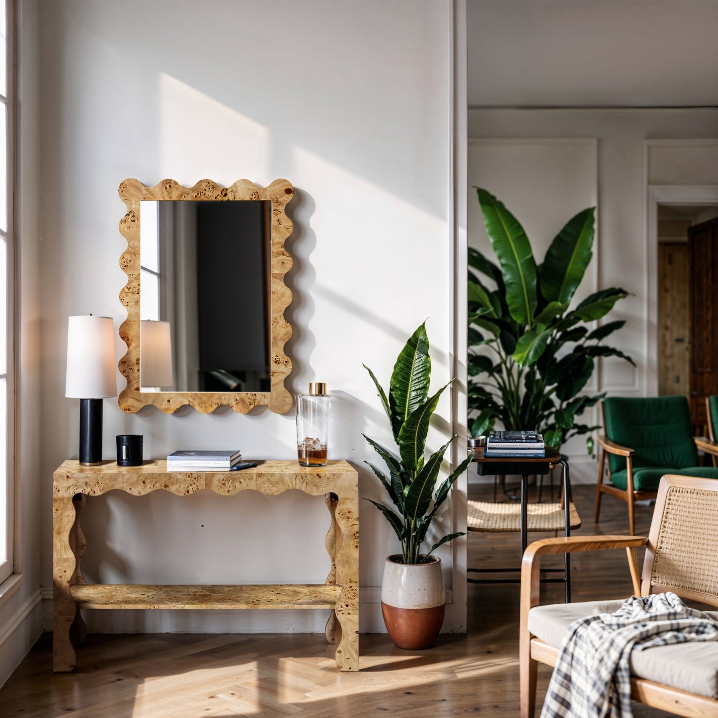 Vassa - Burl Veneer Console Table