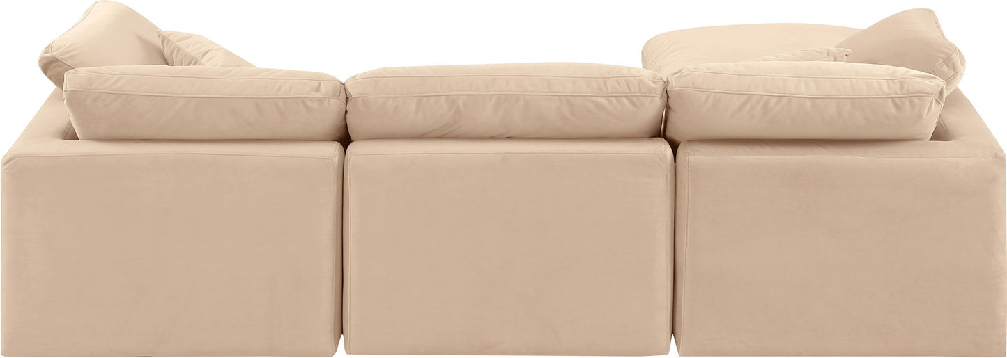 Indulge - Velvet 4 Piece Modular Sectional With Chaise