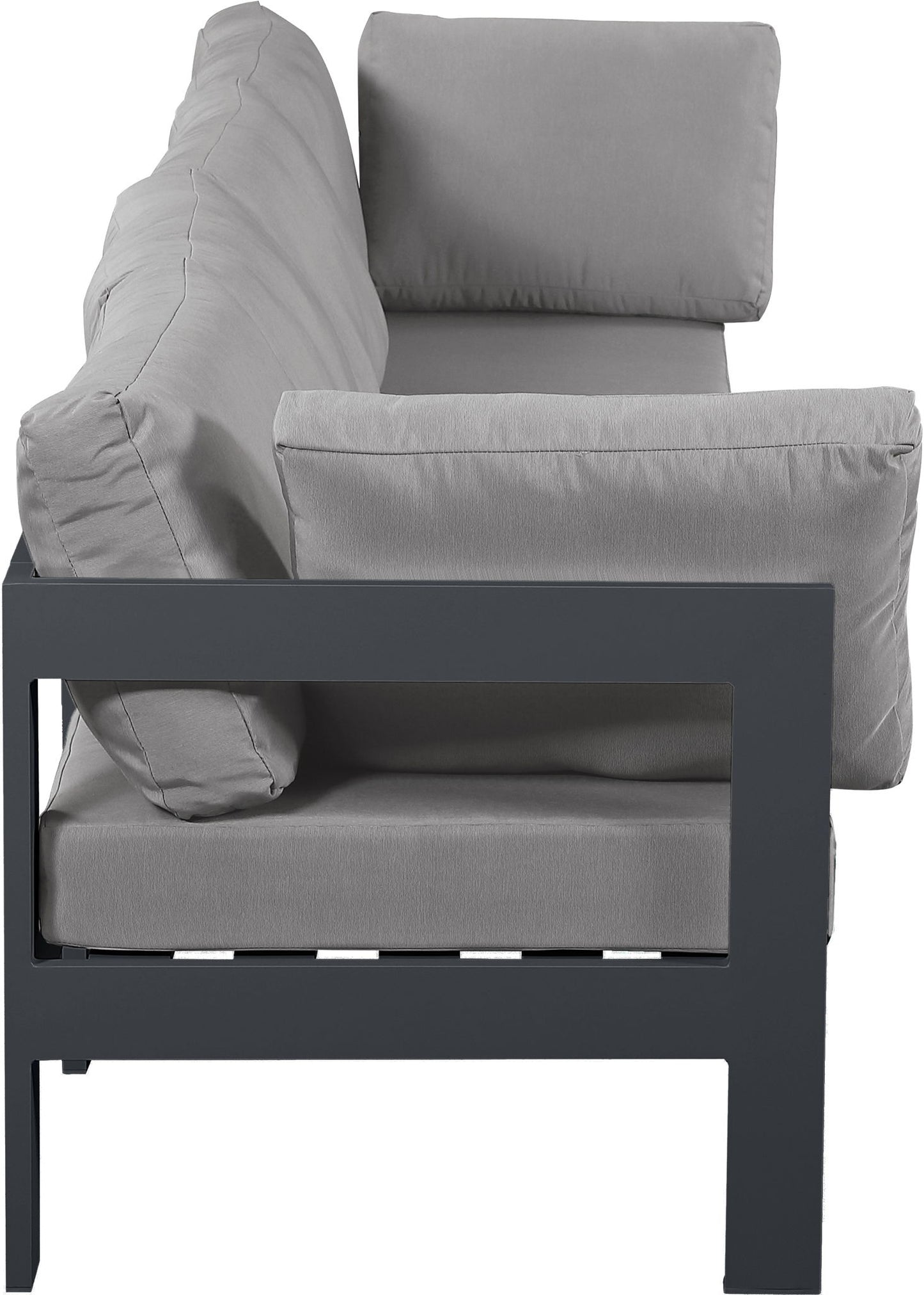 Nizuc - Outdoor Patio 4 Seat Modular Sofa With Gray Frame