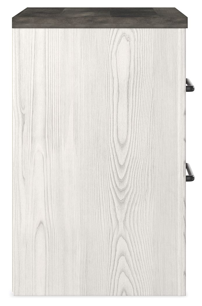 Gerridan - Blanco / Gris - Mesita de noche con dos cajones