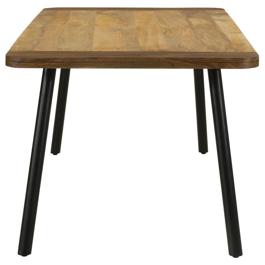 Maverick - Mesa de comedor rectangular con patas cónicas - Mango natural y negro