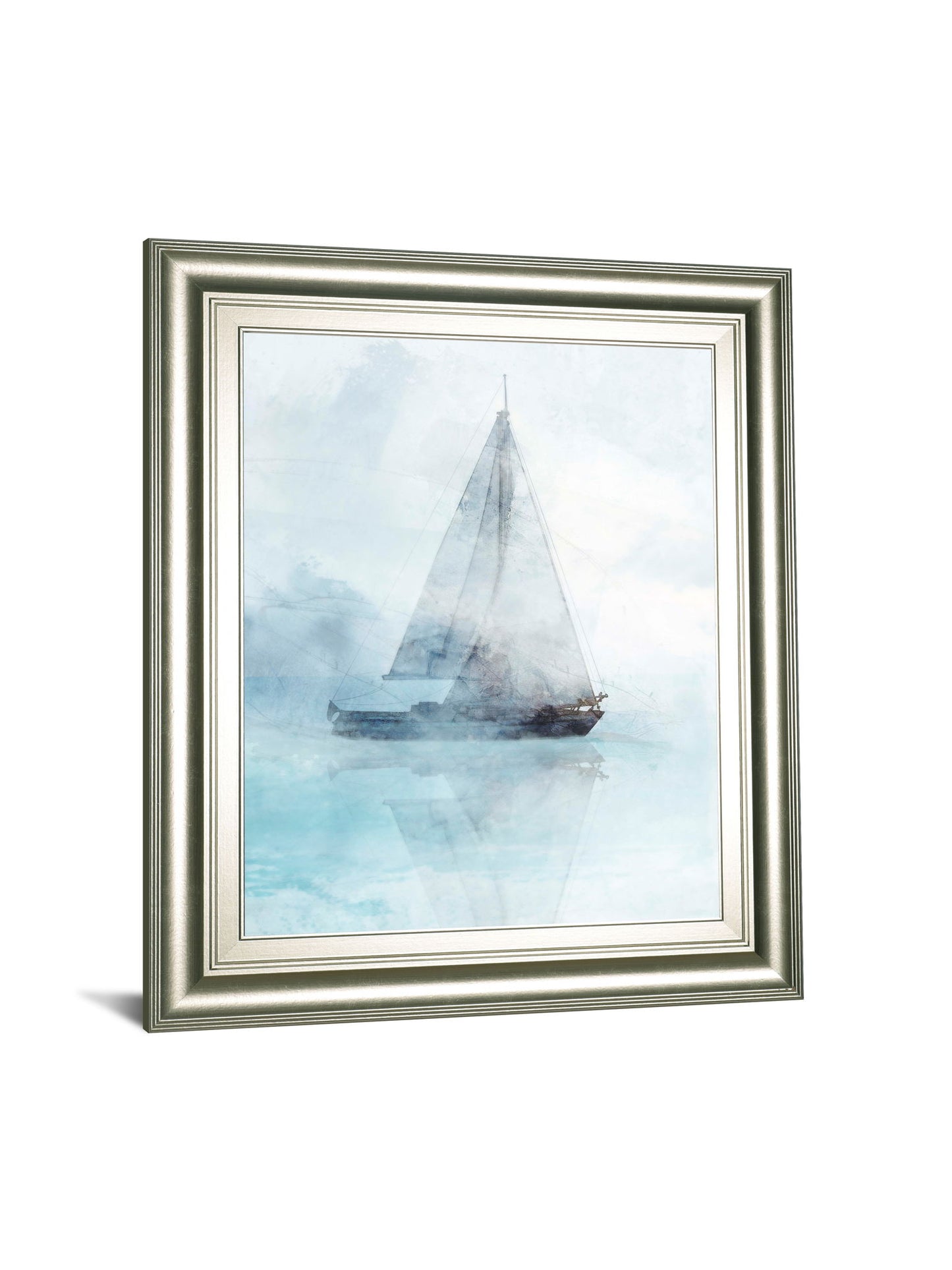 Sailing Boat I By Ken Roko - Framed Print Wall Art - Pearl Silver