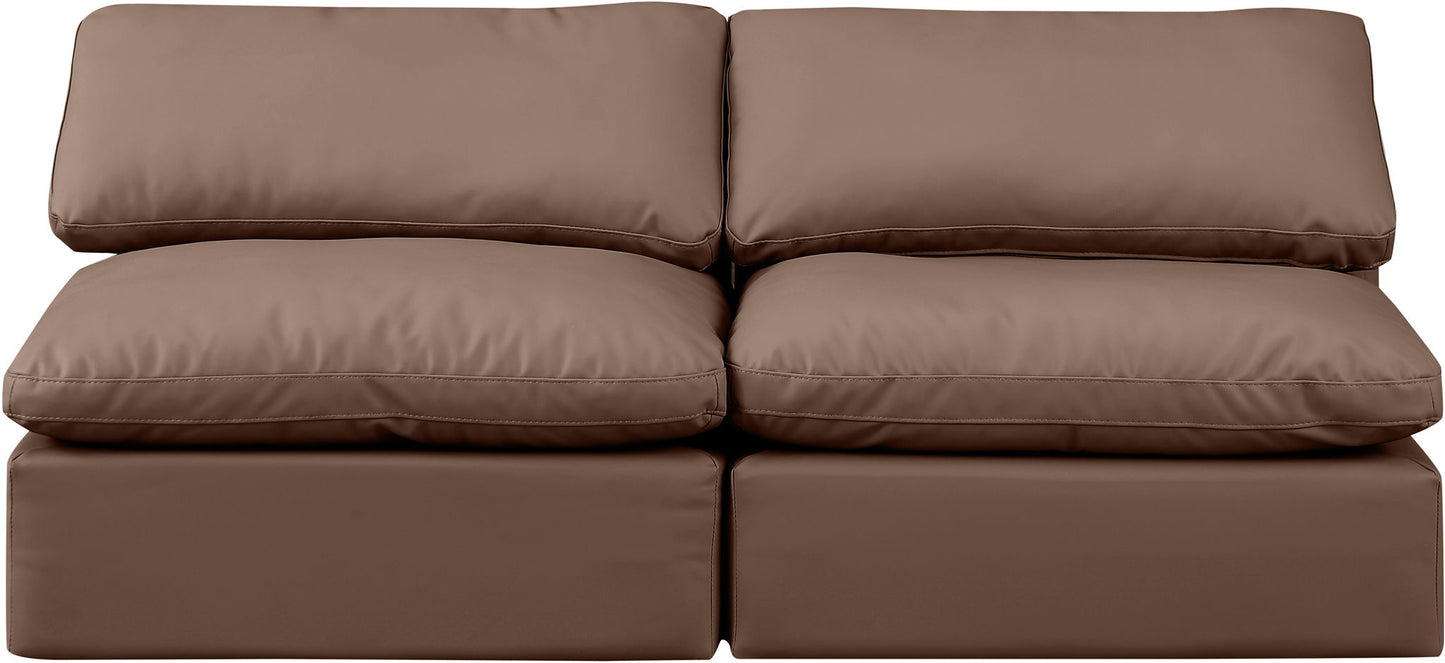 Indulge - Faux Leather 2 Seat Modular Armless Sofa