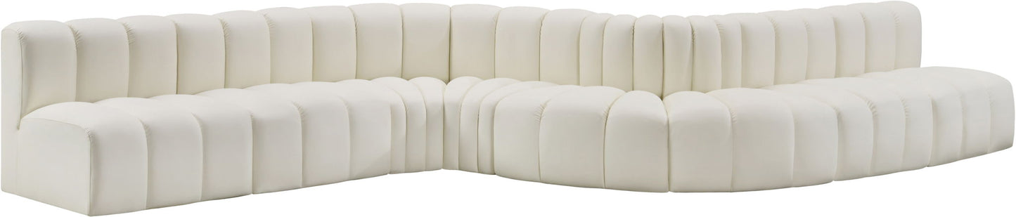 Arc - Faux Leather 8 Piece Curved Modular Sofa