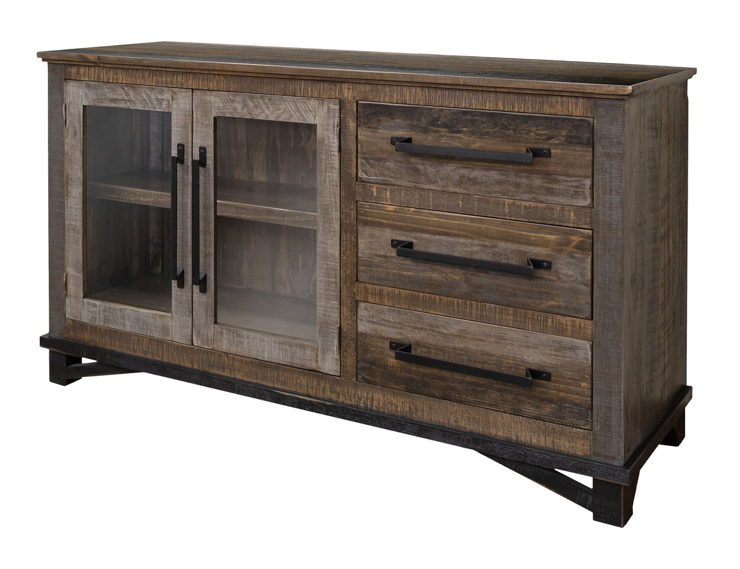 Loft - 60” Buffet With 3 Drawer / 2 Doors - Two Tone Gray / Brown