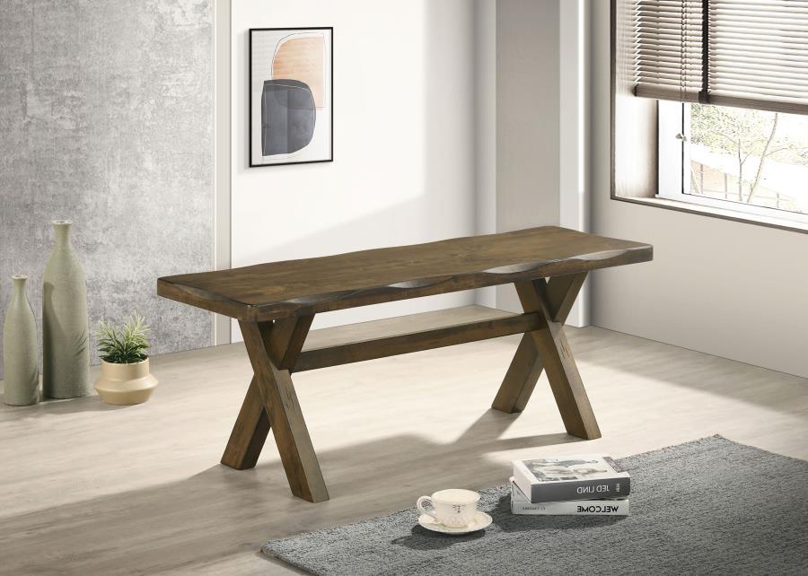 Alston - Banco de comedor en forma de X - Knotty Nutmeg