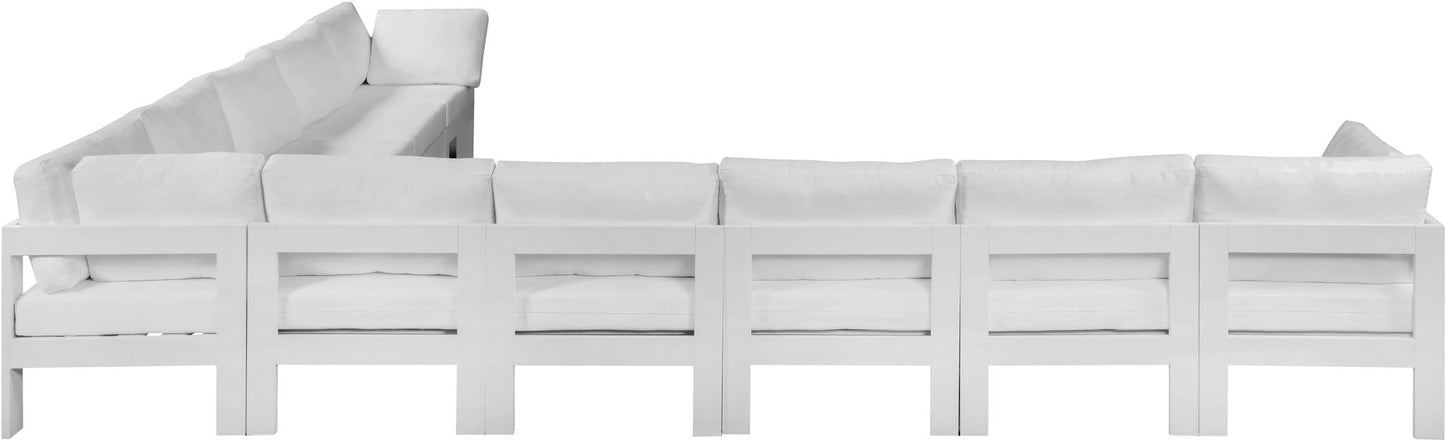 Nizuc - Outdoor Patio 10 Piece Modular Sectional With White Frame