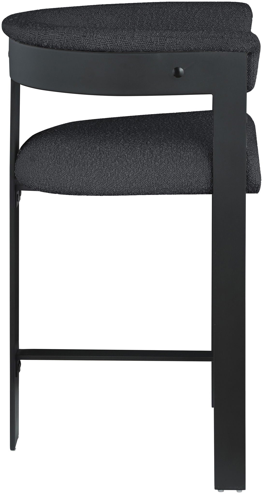 Romeo - Boucle Counter Stool With Black Base (Set of 2)