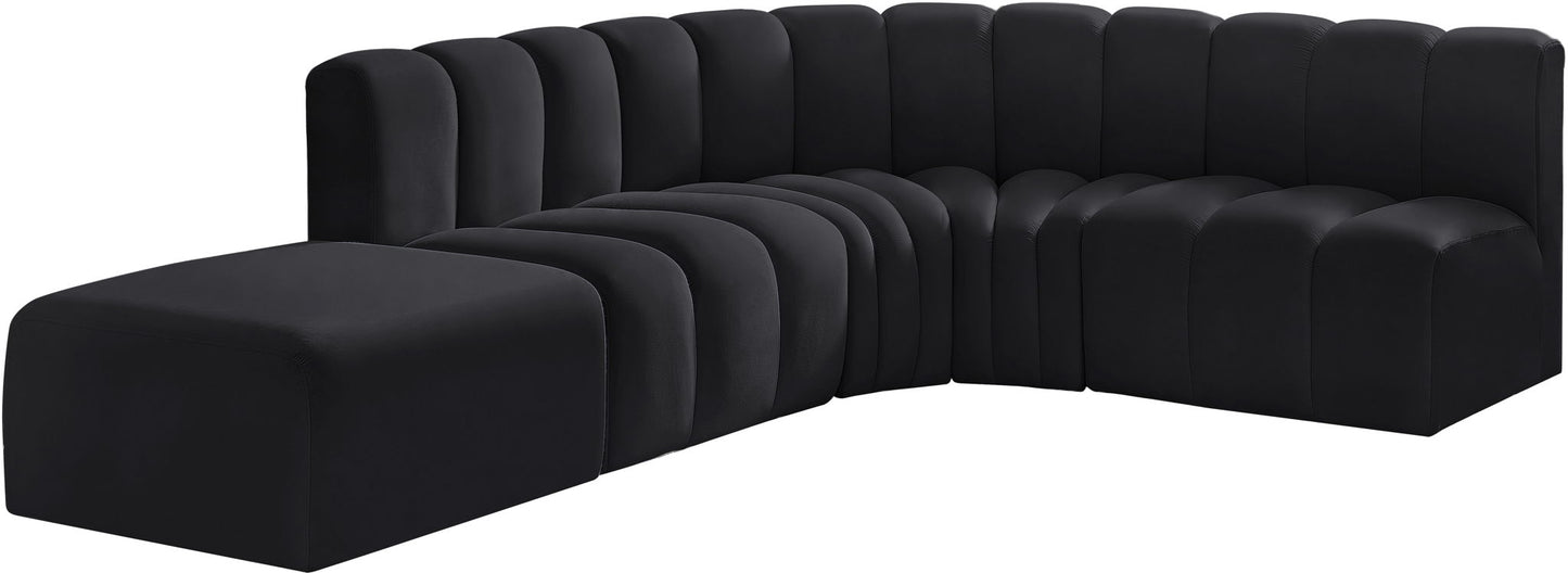 Arc - Velvet 5 Piece Corner Modular Sofa