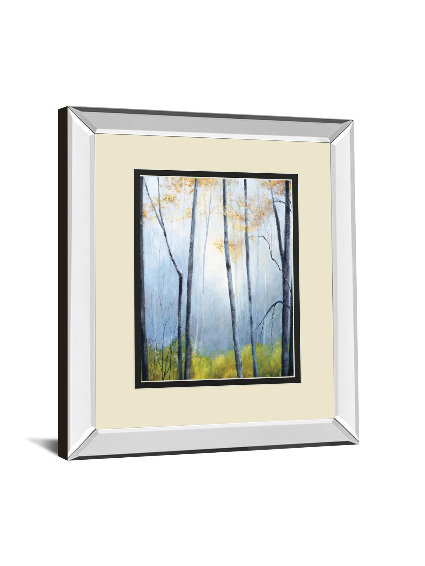 Tranquil River By Striffolino R. Mirrored Frame - Light Blue