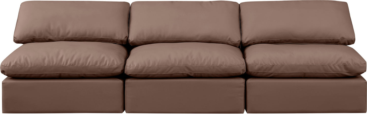 Indulge - Faux Leather 3 Seat Modular Armless Sofa