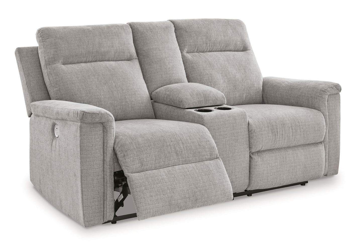 Barnsana - Sofá de dos plazas eléctrico reclinable doble con consola