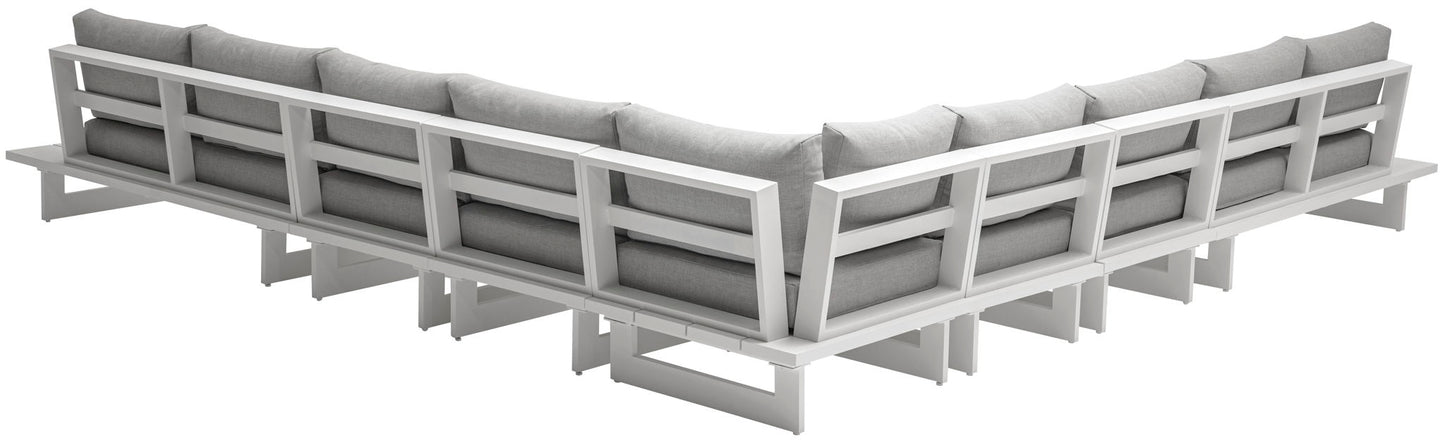Maldives - 7 Piece Water Resistant Outdoor Patio Modular Sectional With White Base
