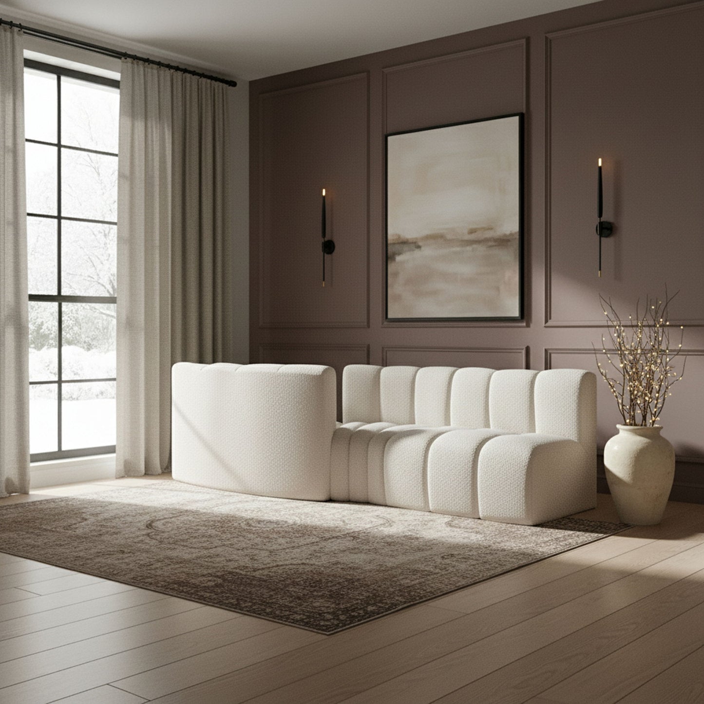 Arc - Boucle Fabric 4 Piece Sofa