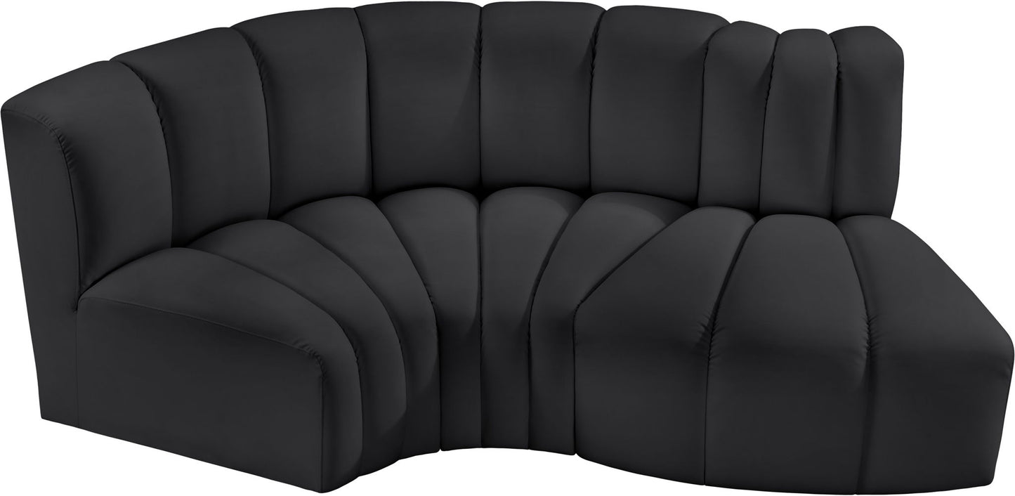 Arc - Faux Leather 3 Piece Modular L-Shaped Sofa