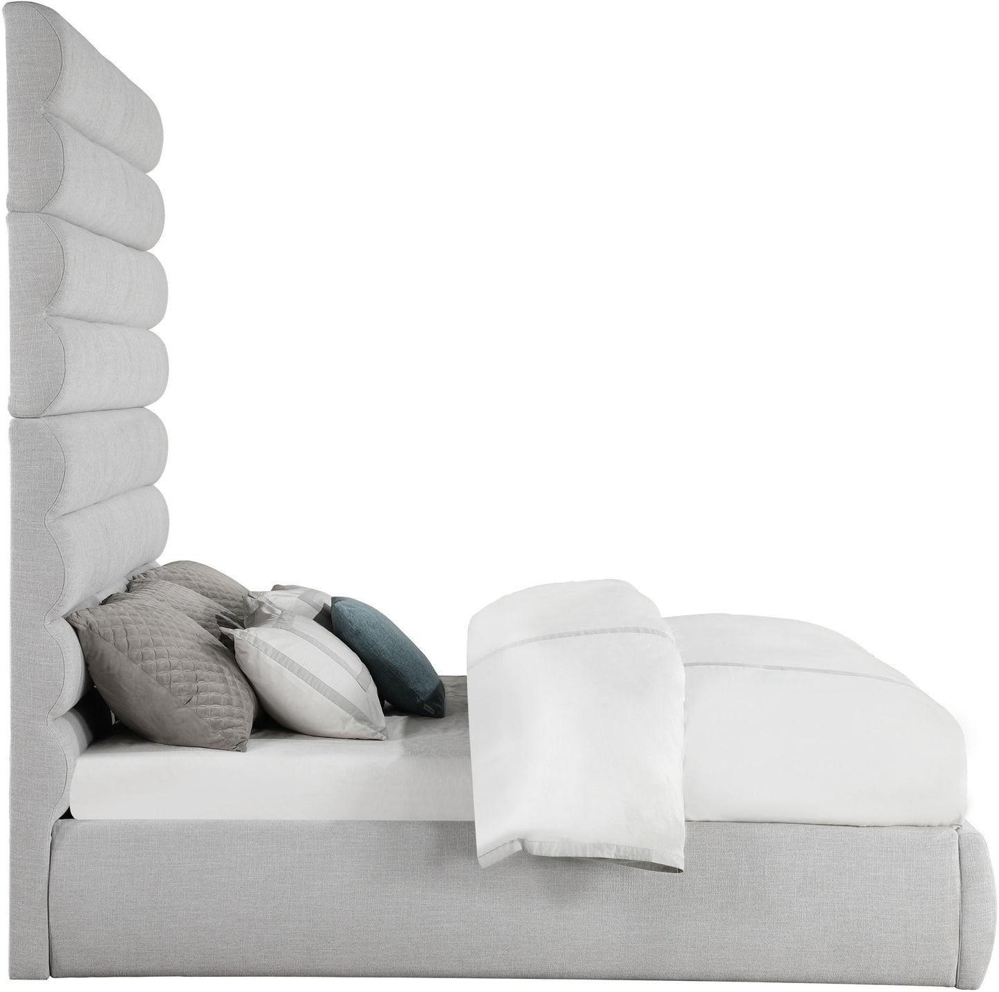 Adam - Linen Fabric Bed With 89" Headboard
