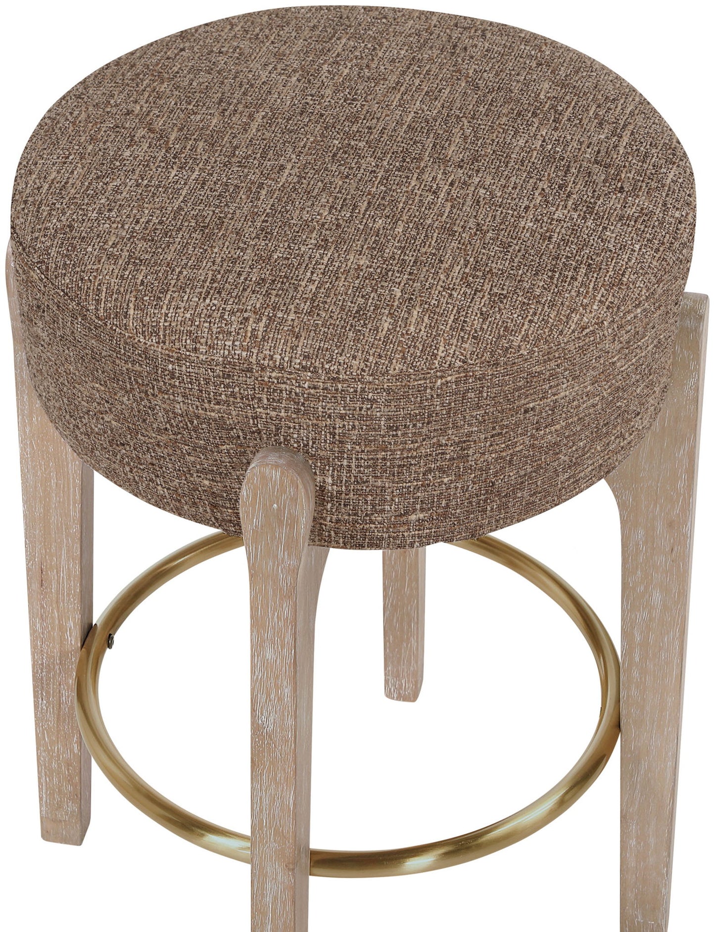 Torino - Backless Counter Stool With Brushed Natural Base (Set of 2)