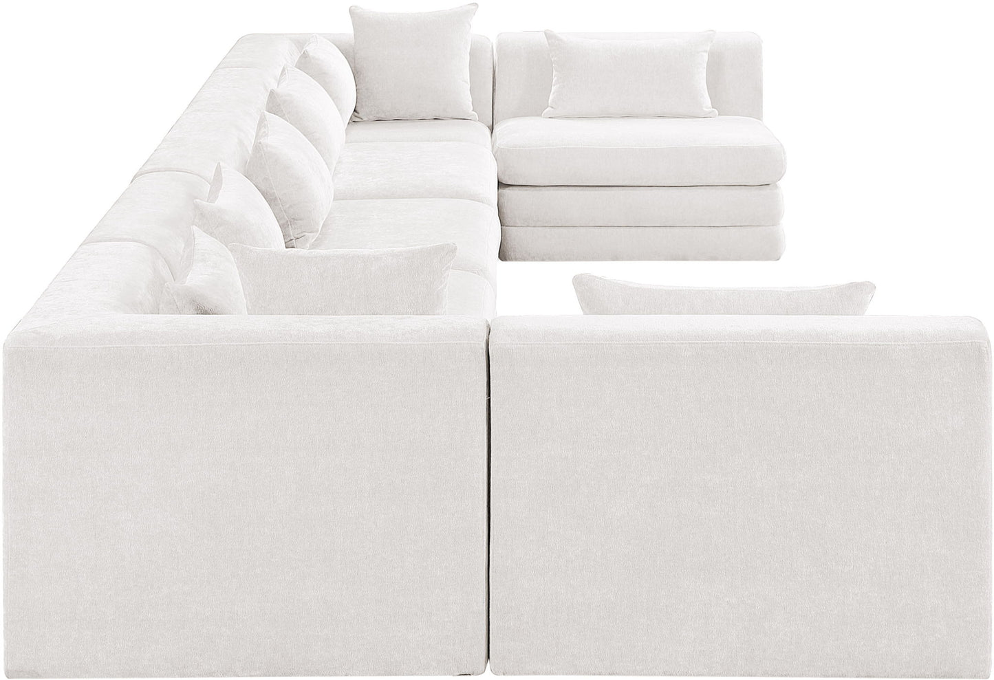 Stellar - 7 Piece Chenille Fabric Upholstered Modular Sectional