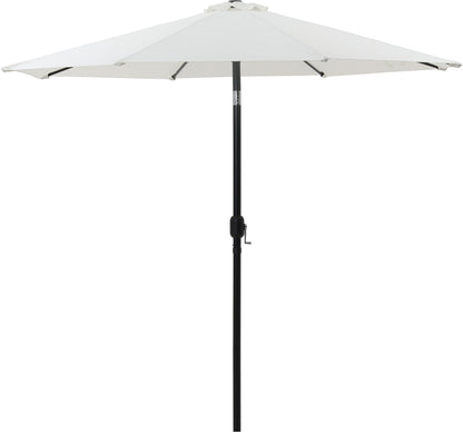 Fiji - Aluminum Patio Umbrella With Round Teak And Black Base