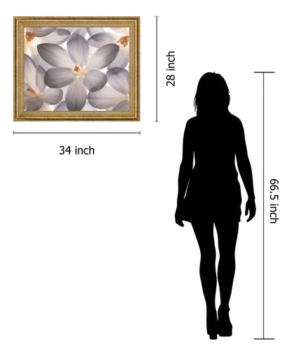 Whispering Blossom - 28" x 34" Framed Wall Art - Gray