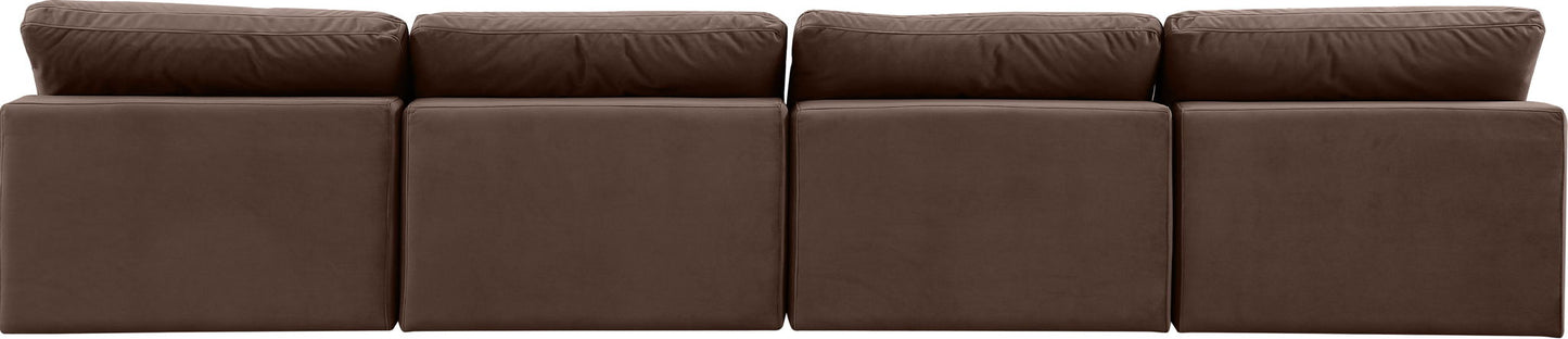 Comfy - Velvet Modular Armless Sofa 4 Seats