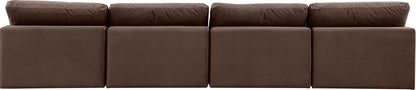 Comfy - Velvet Modular Armless Sofa 4 Seats