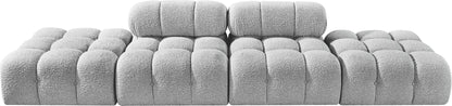 Ames - 4 Piece Boucle Upholstered Modular Sofa With 2 Backless Seats