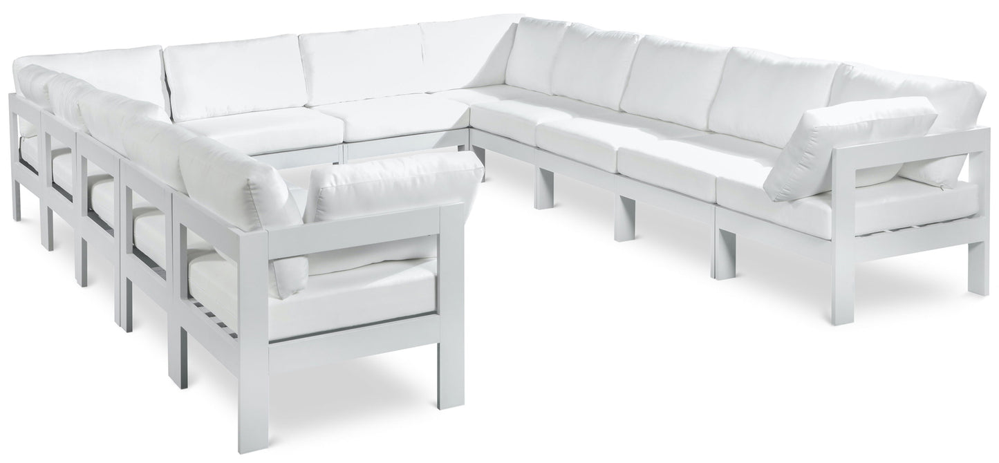 Nizuc - Outdoor Patio 12 Piece Modular Sectional With White Frame