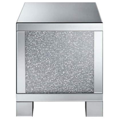 Gillian - Rectangular Mirrored Acrylic Side End Table - Silver