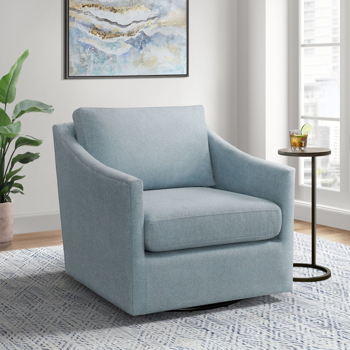 Acacia - Swivel Chair - Freya Light Blue