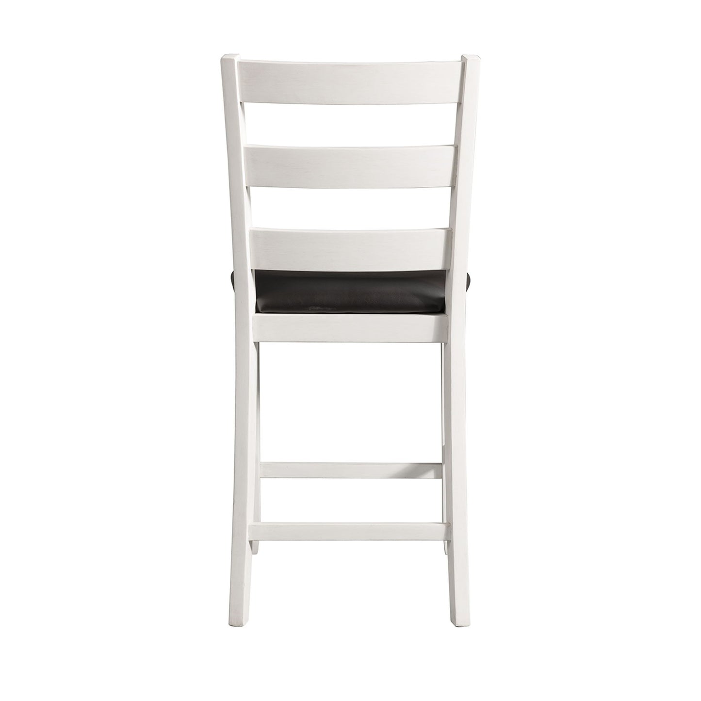 Martin - Counter Side Chair With Black PU (Set of 2) - White Finish