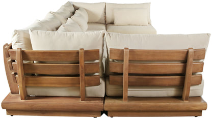 Mirella - 6 Piece Water Resistant Fabric Upholstered Outdoor Patio Modular Sectional