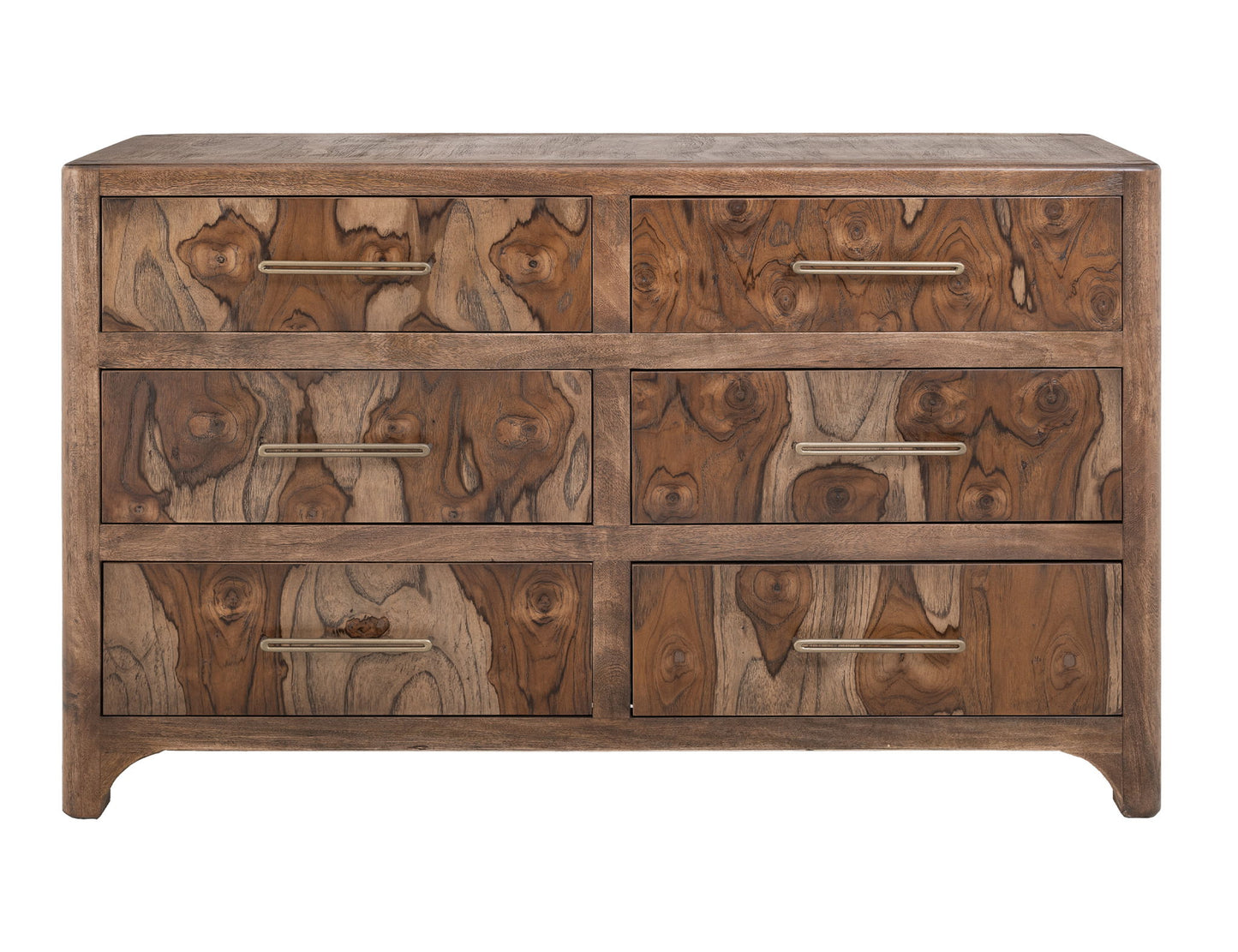 Praga - 6-Drawer Dresser - Almond / Barrel Brown