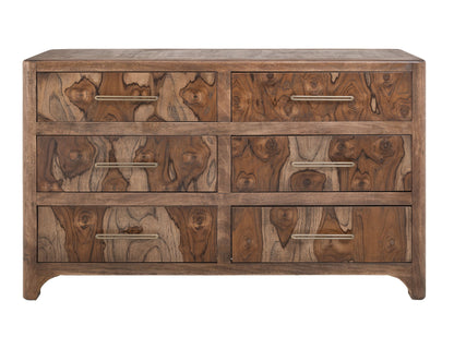 Praga - 6-Drawer Dresser - Almond / Barrel Brown