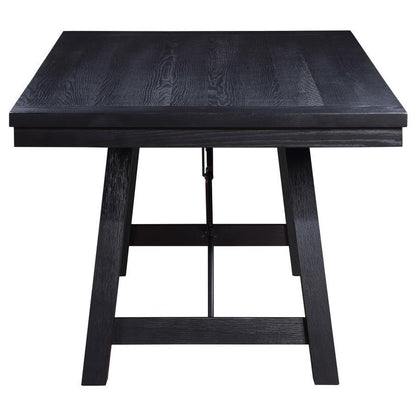 Newport - Mesa de comedor rectangular con caballete - Negro