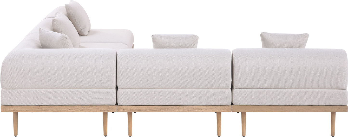 Laguna - 5 Piece 106.5" Upholstered Outdoor Patio Modular Sectional