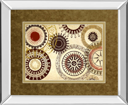 egyptian Textile By Michael Marcon Mirror Framed Print Wall Art - Light Brown
